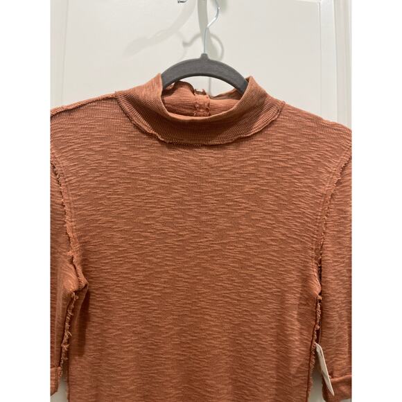 NWT Free People We The Free For Boys 3/4 Sleeves Turtleneck Top Sz S - Picture 3 of 9
